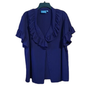 5 for $25 (e1-14) Grape ruffle neck blouse XL
